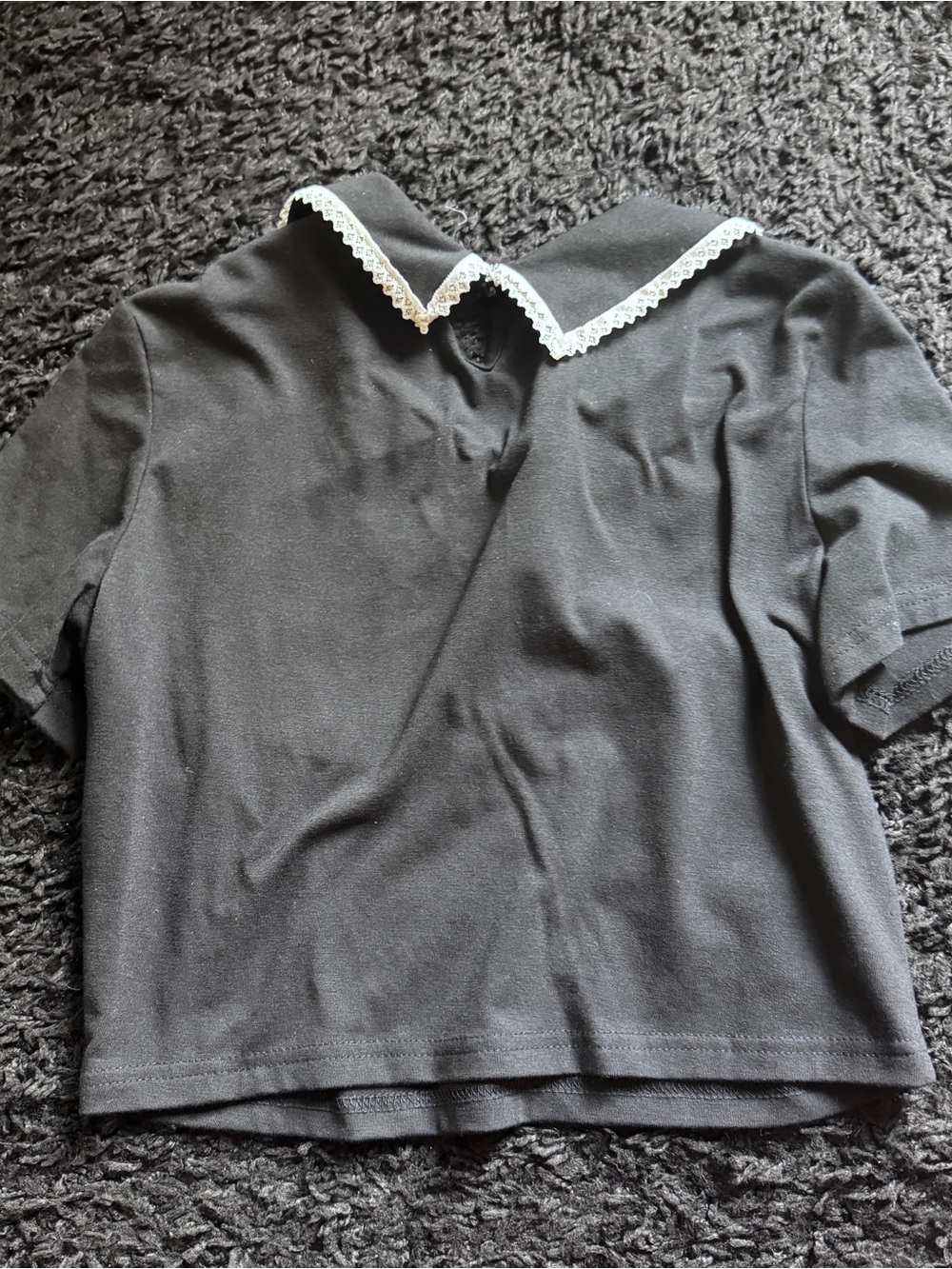 NWOT Cropped Black Polo with Skull & Crossbones - Picture 5 of 5